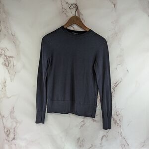 COS Sweater Womens Small Black Crew Neck Lightweight Long Sleeve Wool Blend